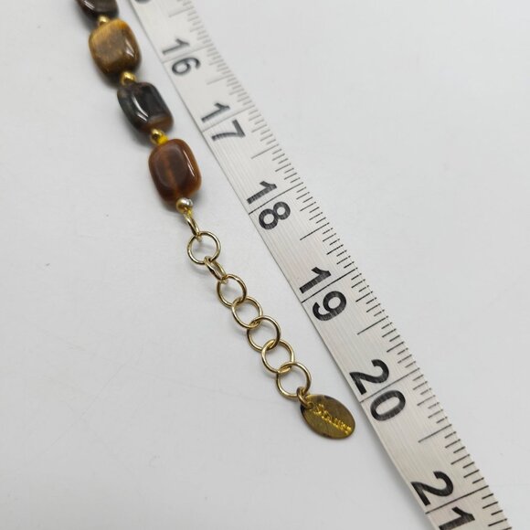 Stauer Polished Tigers Eye Necklace With Gold Accents 20 Inches - Picture 6 of 6